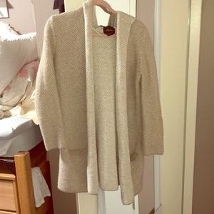 Long tan cardigan sweater